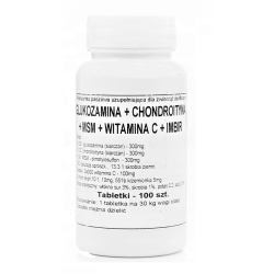 Glukozamina + Chondroityna + MSM + Witamina C + IMBIR -100 tab. Podkowa